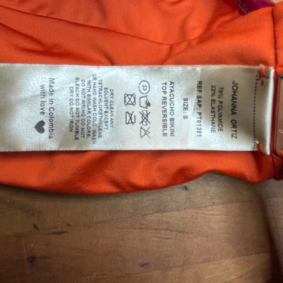 Johanna Ortiz Ayacucho Ruffle Reversible One Shoulder Bikini Top burgundy Small - Picture 10 of 10